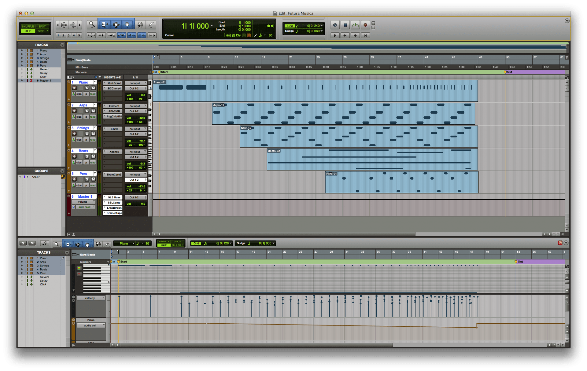 Futura Musica Pro Tools Window
